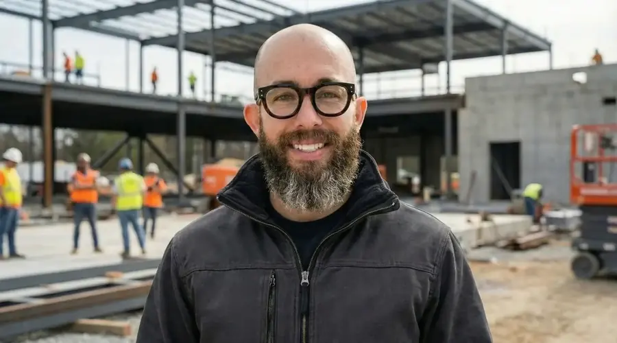 Alex Olivera on site for Synced Frames construction documentation